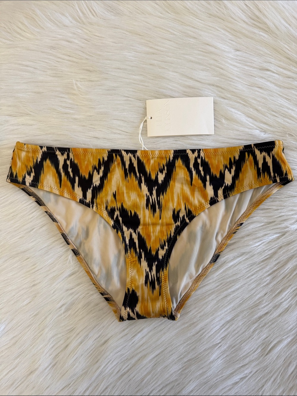 Ulla Johnson Dani Mid Rise Bikini Bottom In Solara Size L